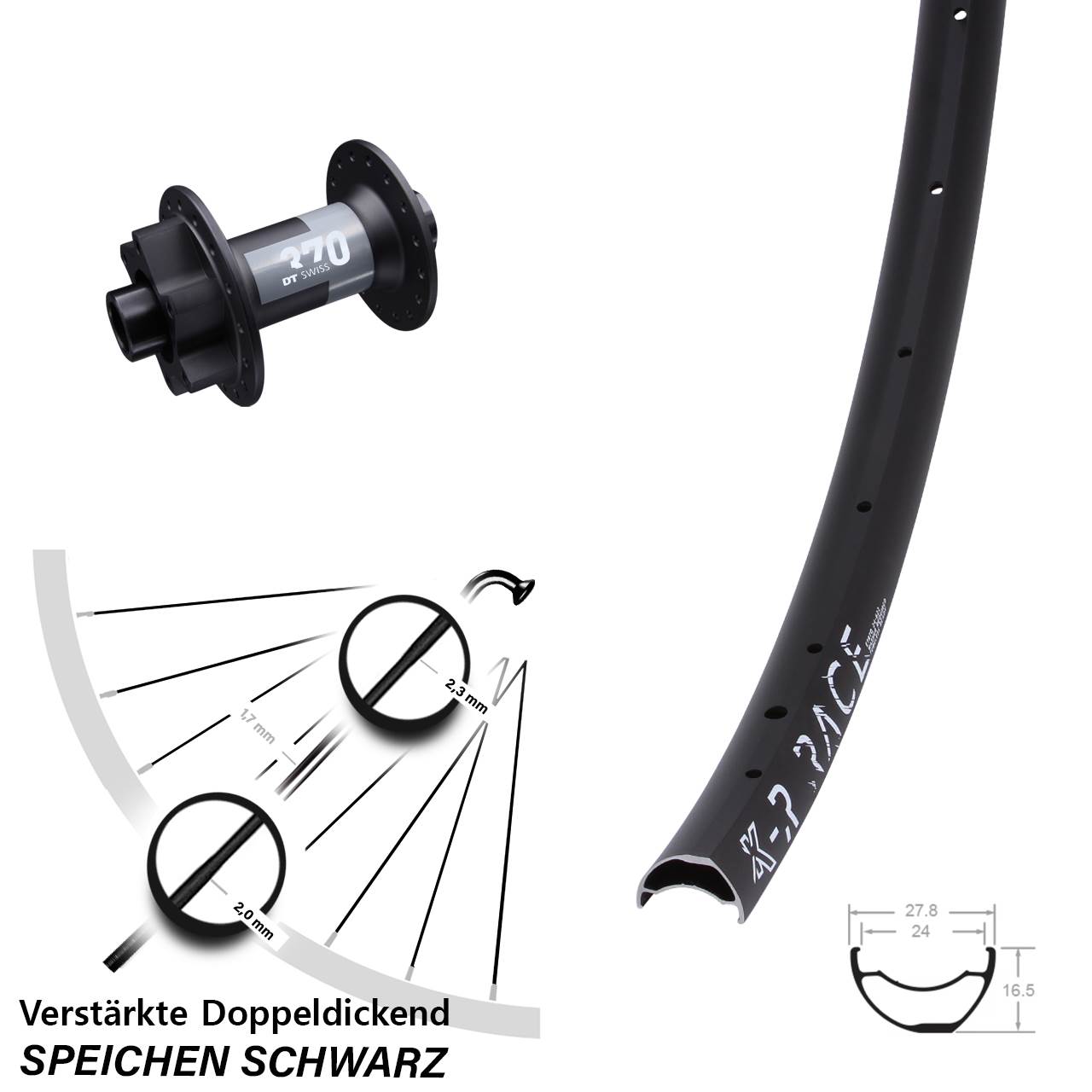 Disc Laufrad 29 Zoll KX-R Race DT Swiss 370 15x100