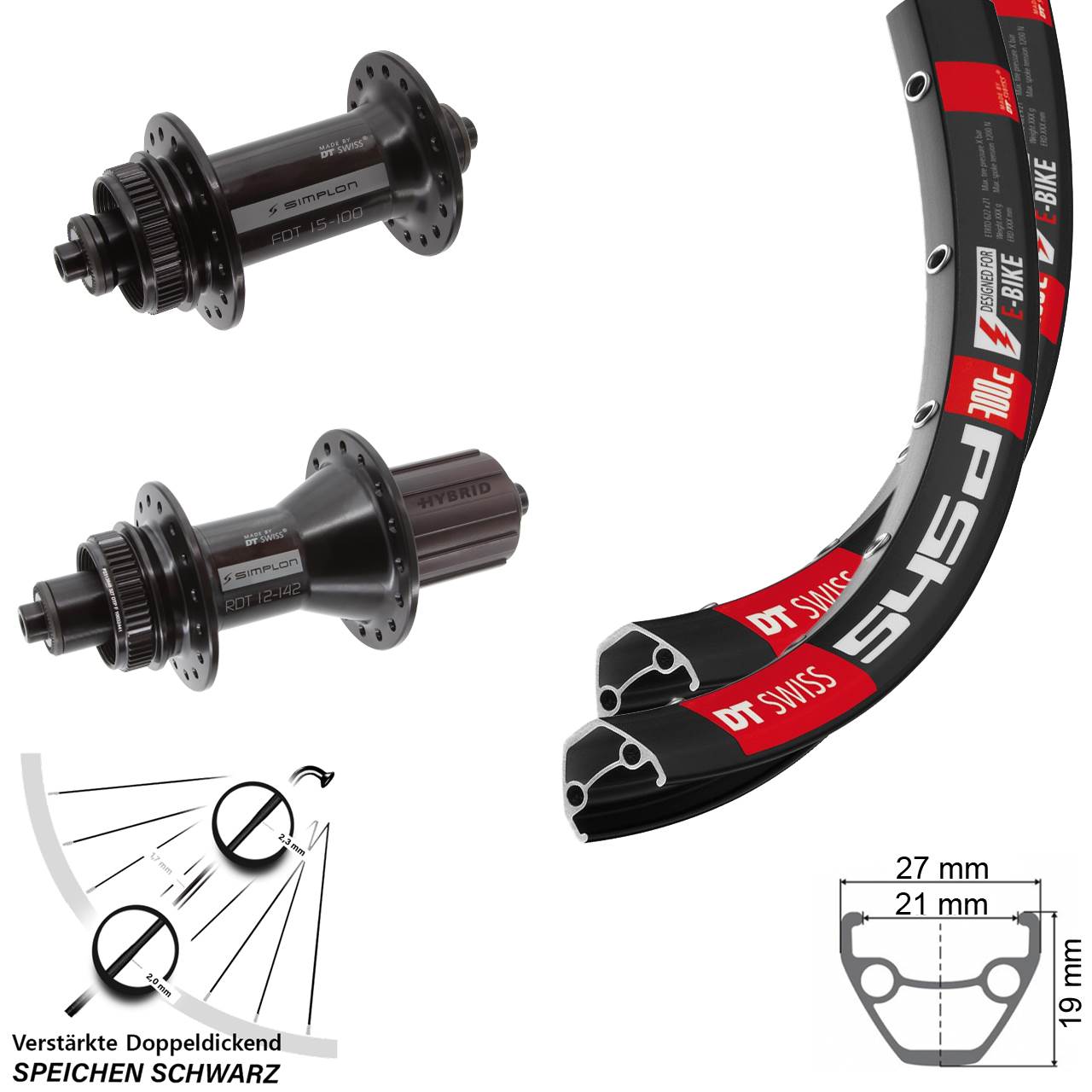 DT Swiss 545 370 Hybrid 28-29 Zoll Centerlock Laufradsatz QR 8-11 fach HG
