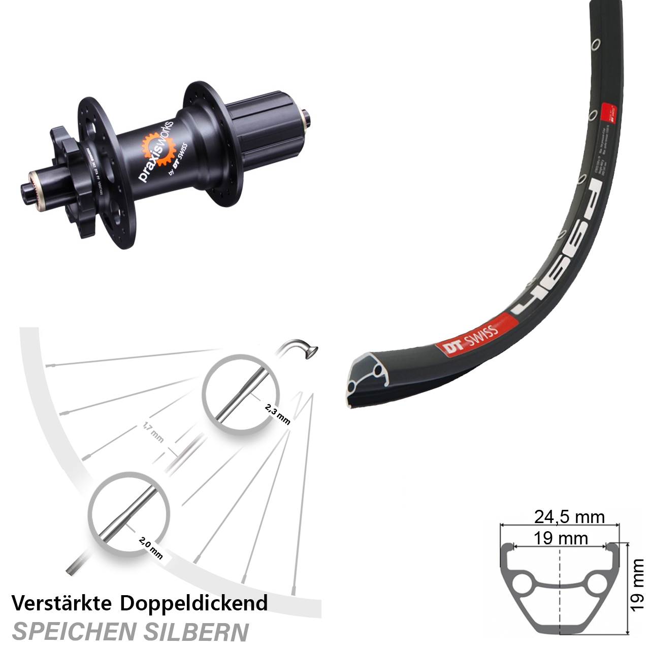 Disc Hinterrad QR 28-29 Zoll DT Swiss 466-350 QR 11-fach 8-11 fach HG