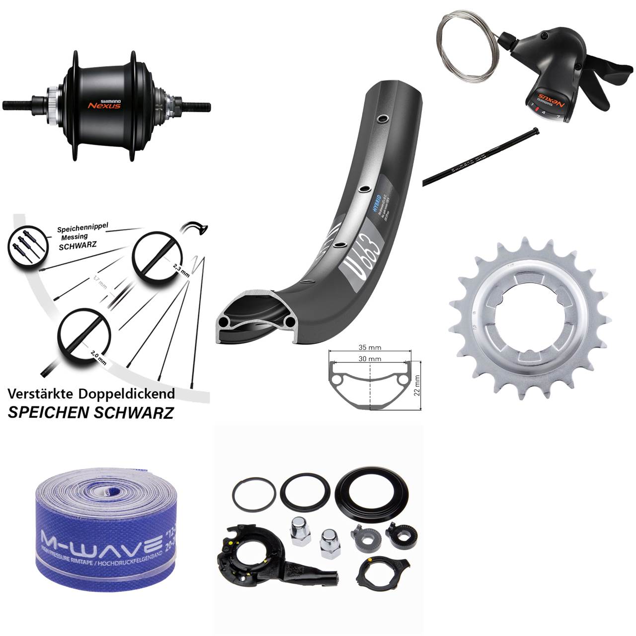 DT Swiss U663 Hinterrad 27,5 Zoll Shimano Nexus 7 Gang Disc