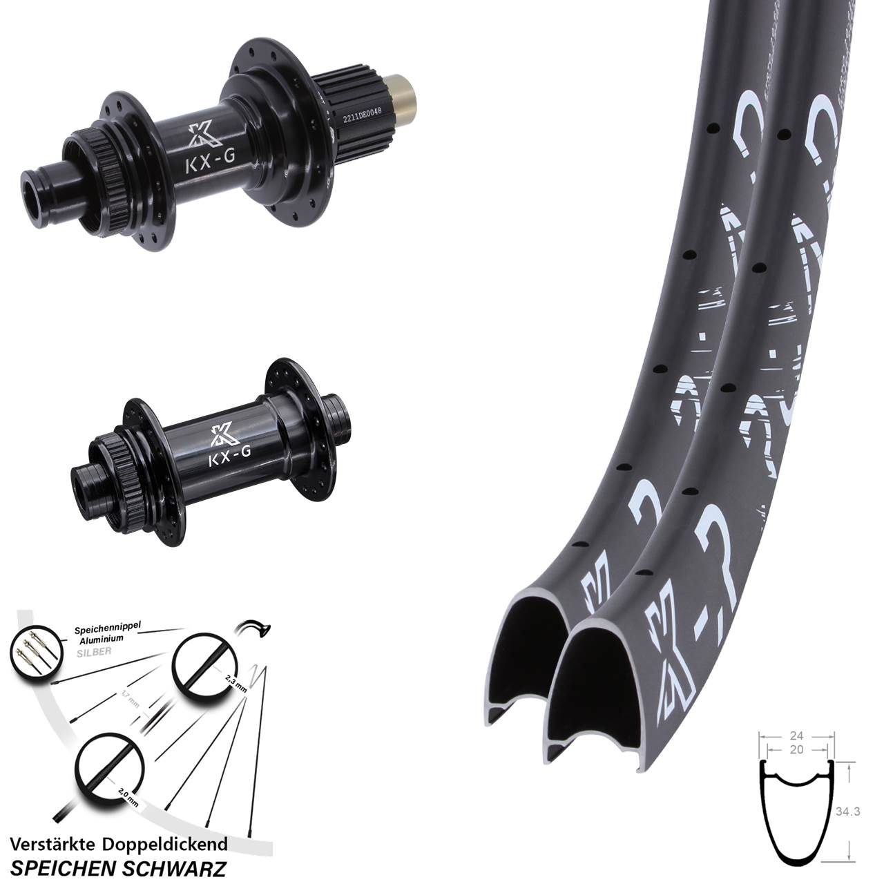 KX-GR Road 28 Zoll Disc Laufrad-Satz 15x100 12x142 Micro Spline