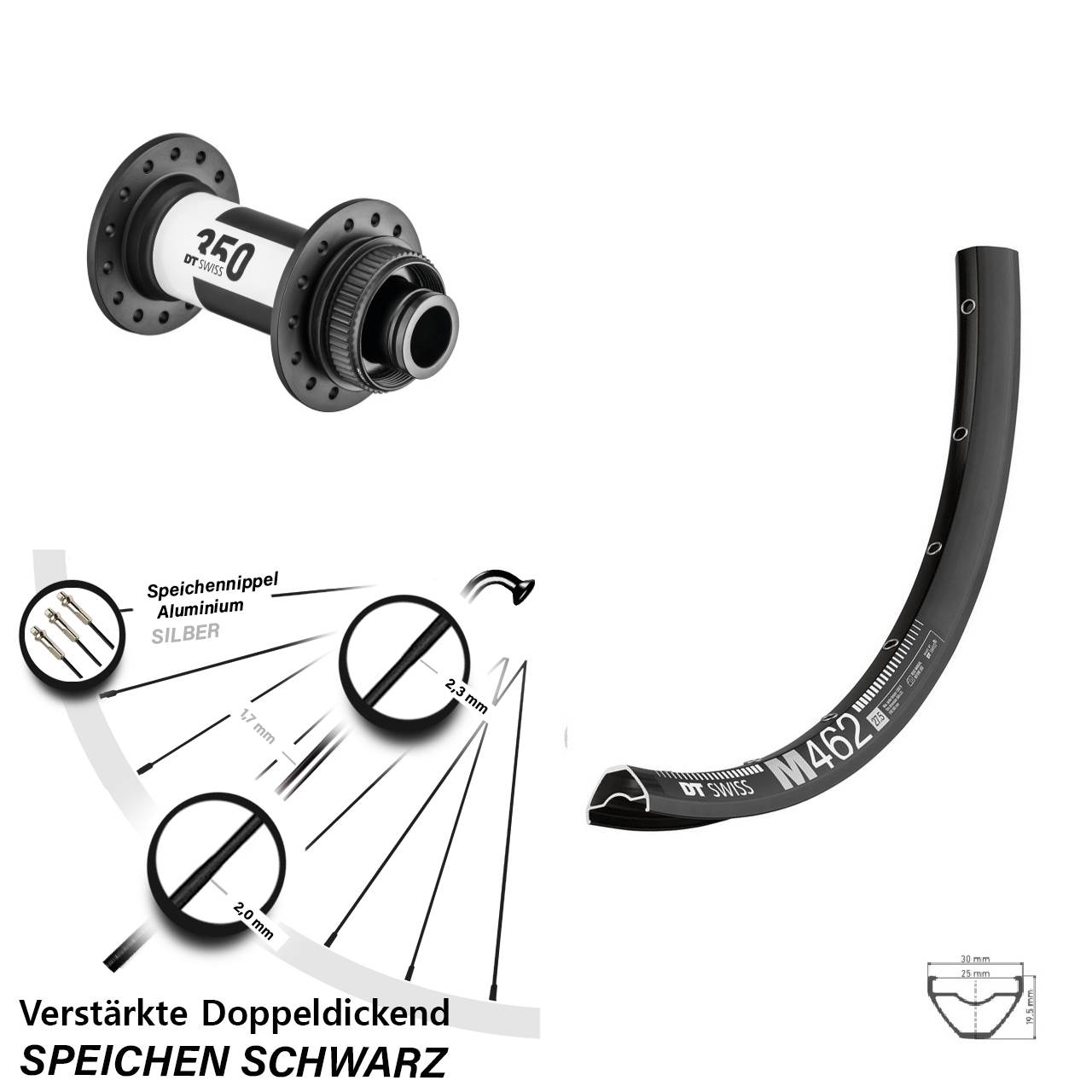 DT Swiss M 462-350 Centerlock 29 Zoll Vorderrad 15x100