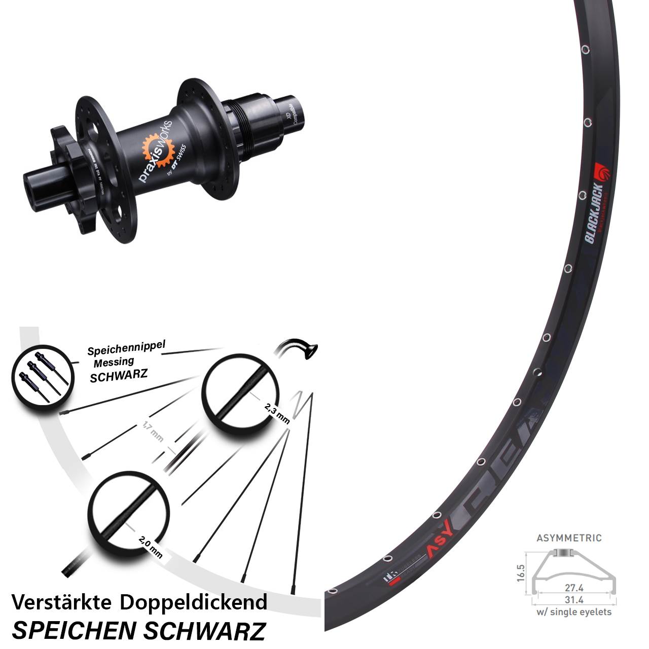 650B Rodi Ready 27 DT Swiss 350 SL Disc Hinterrad 12x142 XD