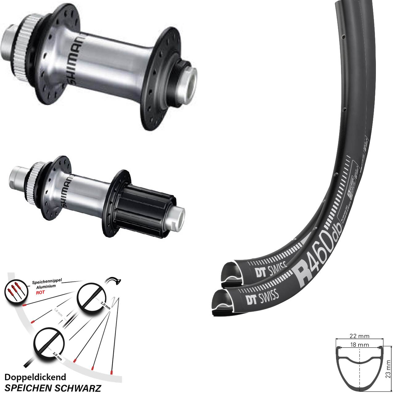 Disc Laufradsatz 28 Zoll DT Swiss R 460 Shimano GRX RS770 8-12 fach HG 12x100/142