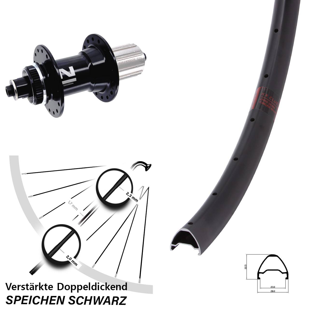 Disc Laufrad 28 Zoll KX Clue Novatec D042 8-12 fach für Schnellspanner