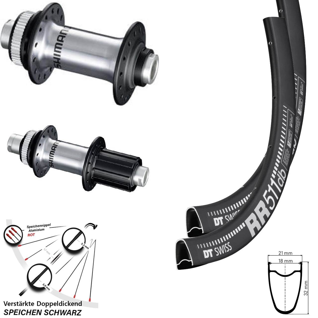 Laufradsatz Centerlock 12x100/142 28 Zoll DT Swiss RR511 Shimano GRX RS770 8-12 fach HG
