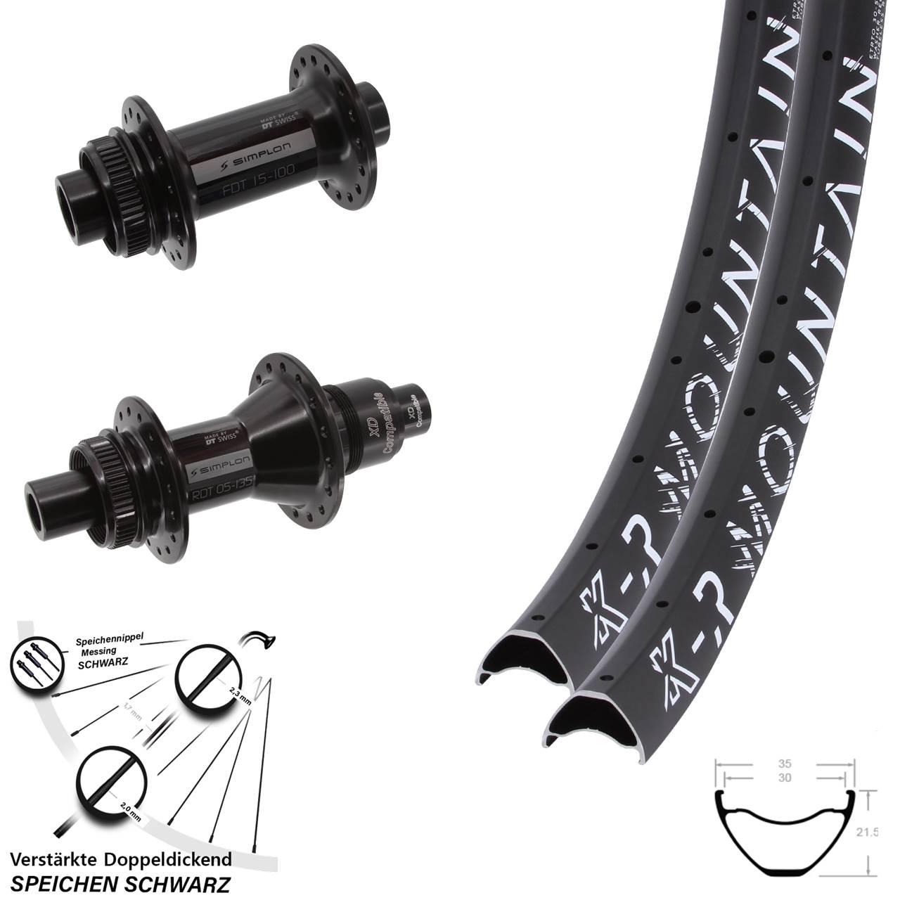 KX-R Mountain DT Swiss 370 28/29 Zoll Centerlock Laufradsatz 12x100/142 XD 11-12 fach