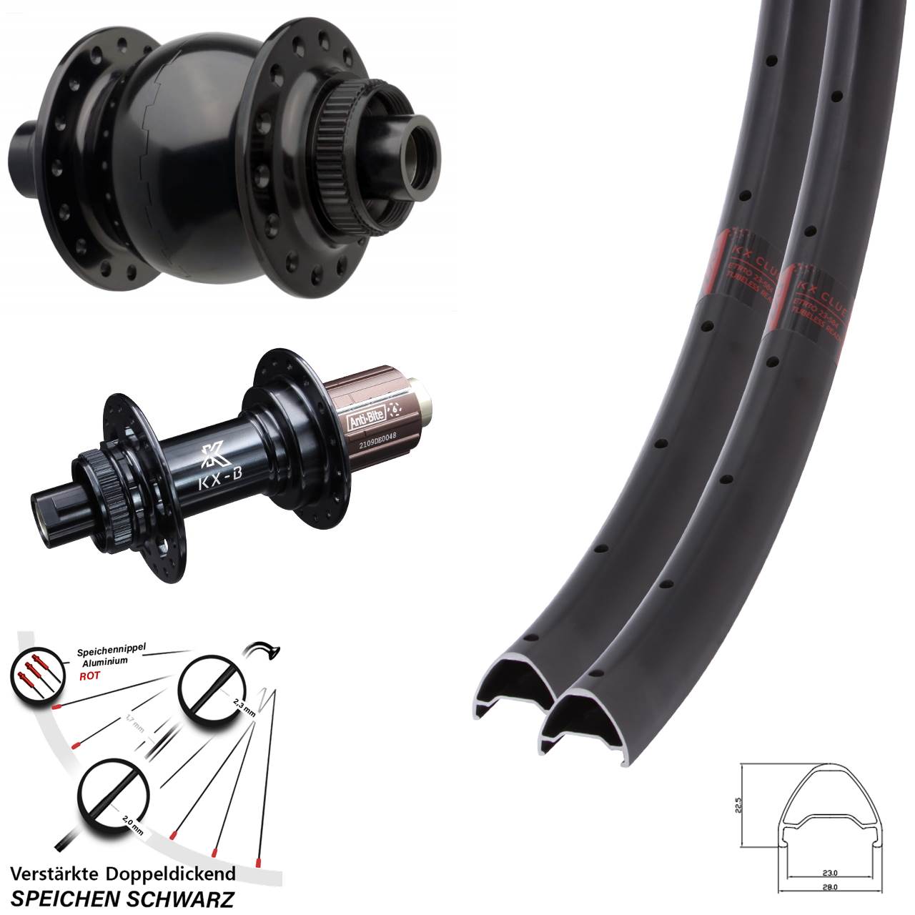 KX-B Clue SON 28 29 Zoll Laufradsatz Centerlock 15x110 12x148 8-12 fach
