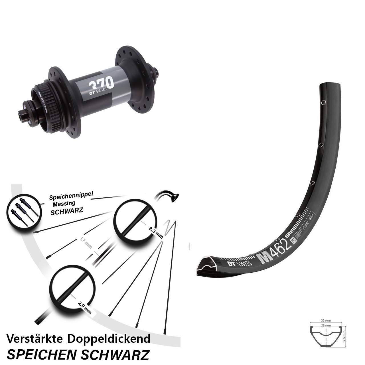 Centerlock Vorderrad 29 Zoll DT Swiss M 462-370 QR