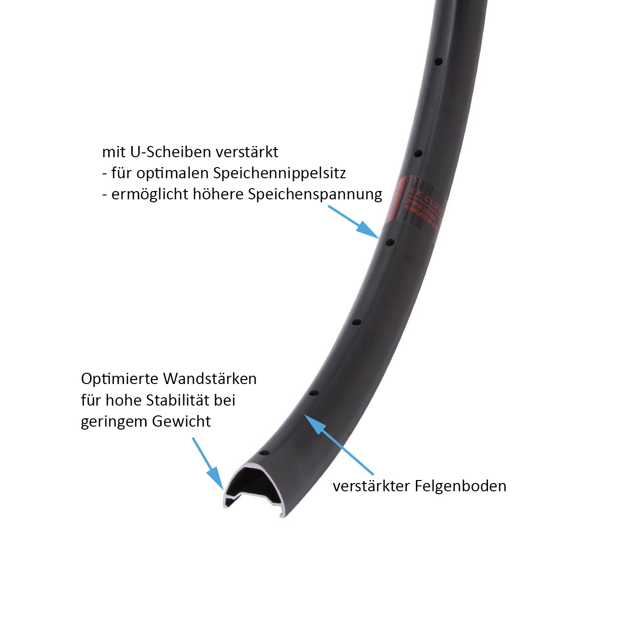 28-29 Zoll KX Clue Centerlock Vorderrad QR