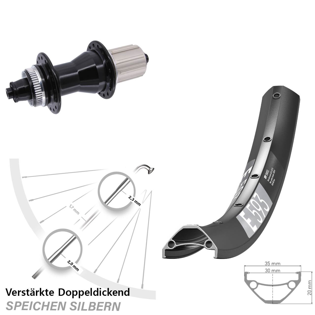 Disc Hinterrad 29 Zoll DT Swiss E593 Novatec CL135 8-12 fach QR