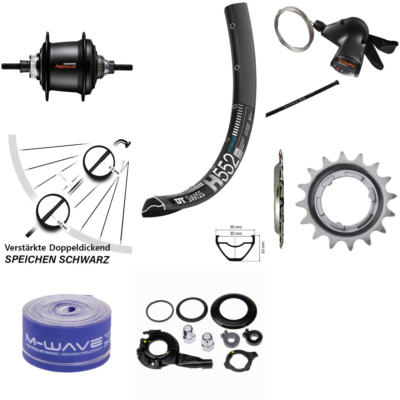 29 Zoll Hinterrad DT Swiss H552 Shimano Nexus 7-Gang Nabenschaltung Centerlock