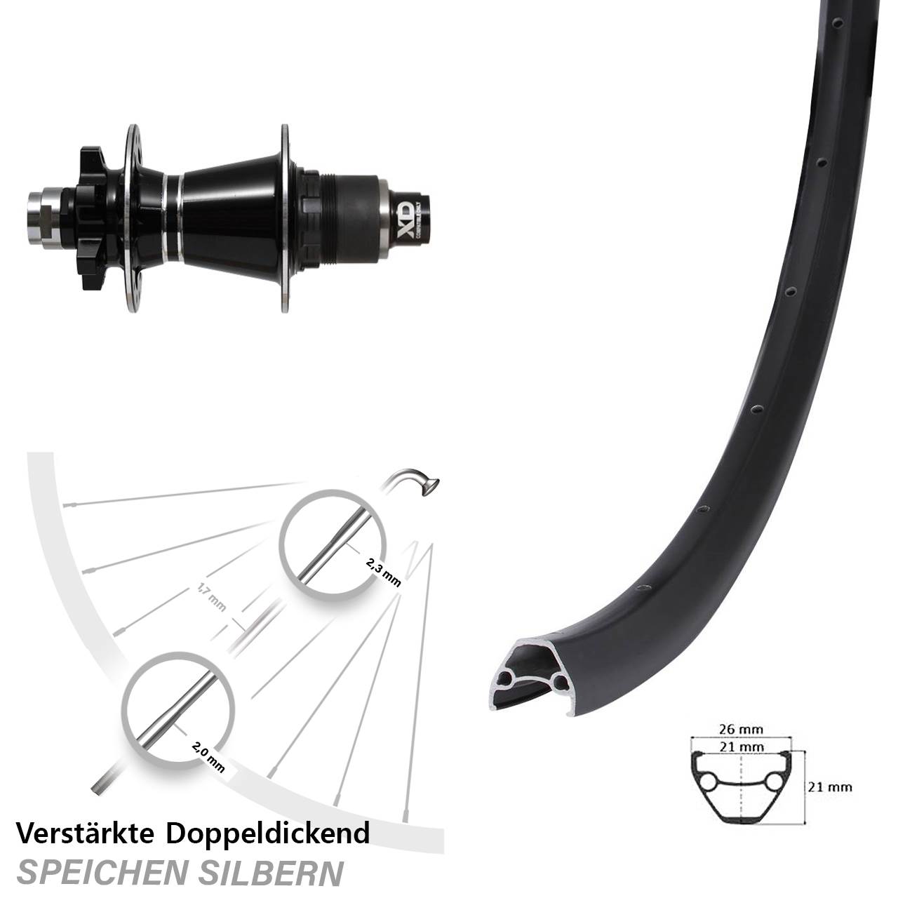 Hinterrad 6-Loch 27,5 Zoll Giant Formula GDC XD 12x142