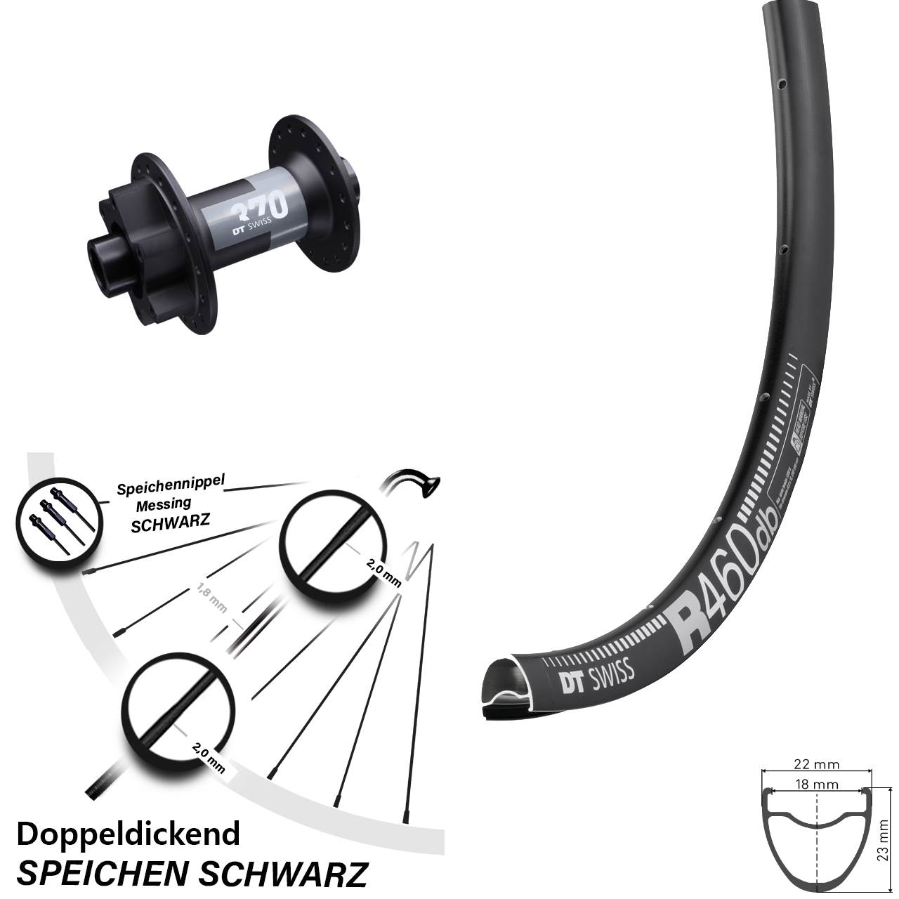 Disc Vorderrad 12x100 28 Zoll DT Swiss R460-370