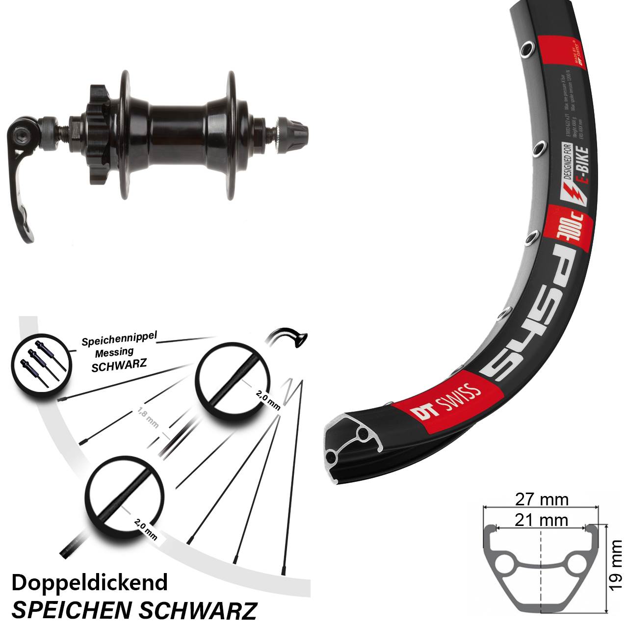 Disc Vorderrad QR 26 Zoll DT Swiss 545d Novatec