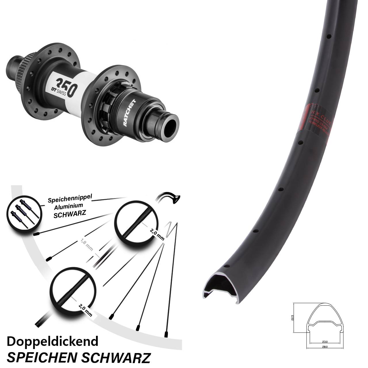 29 Zoll KX Clue DT Swiss 350 Centerlock XDR Hinterrad 12x142