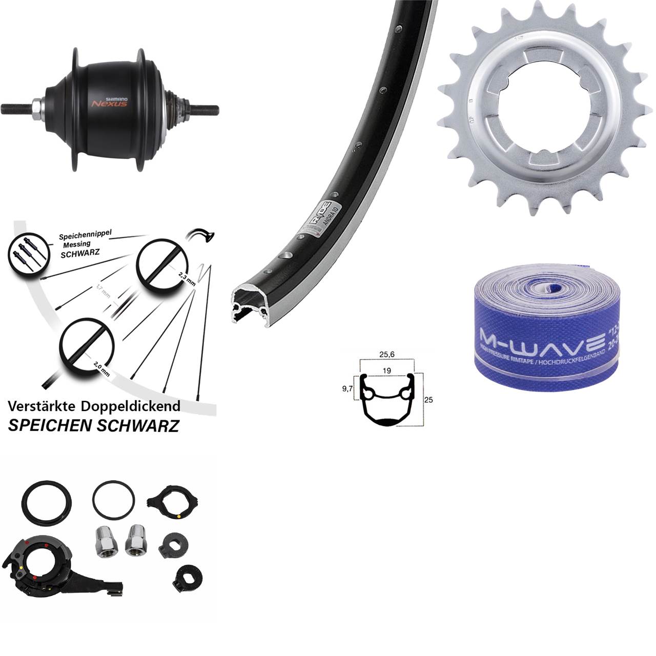 Hinterrad 20 Zoll Ryde Andra 10 Shimano Nexus 8 Gang Premium