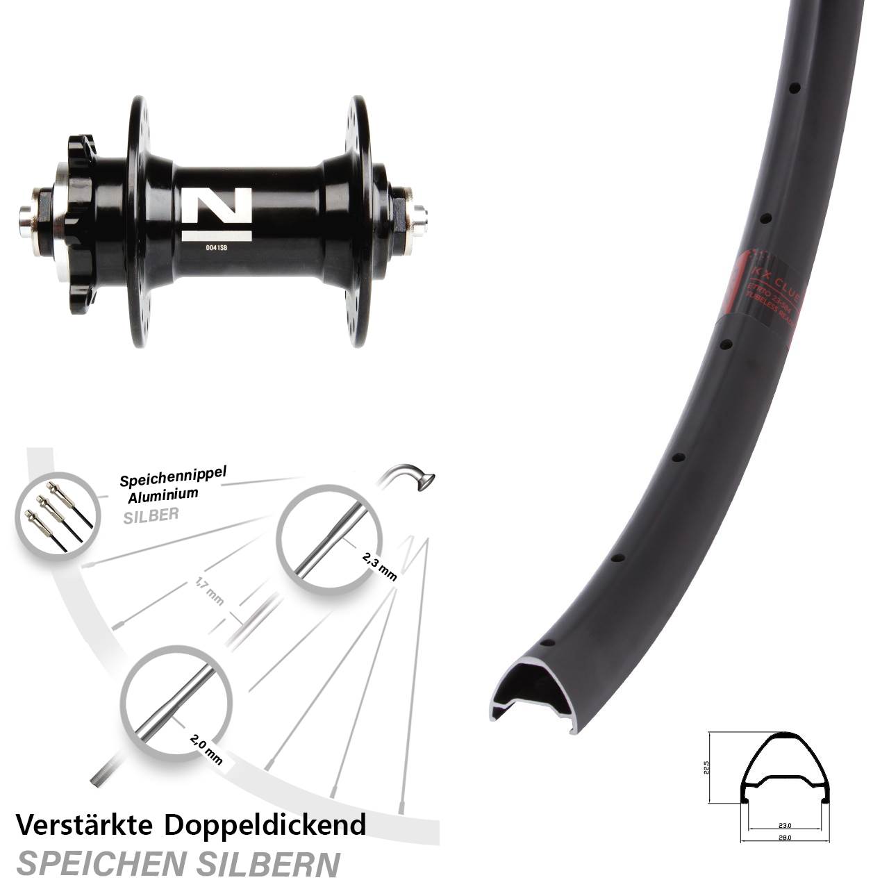 28-29 Zoll KX Clue Novatec D-041 Vorderrad 6-Loch QR