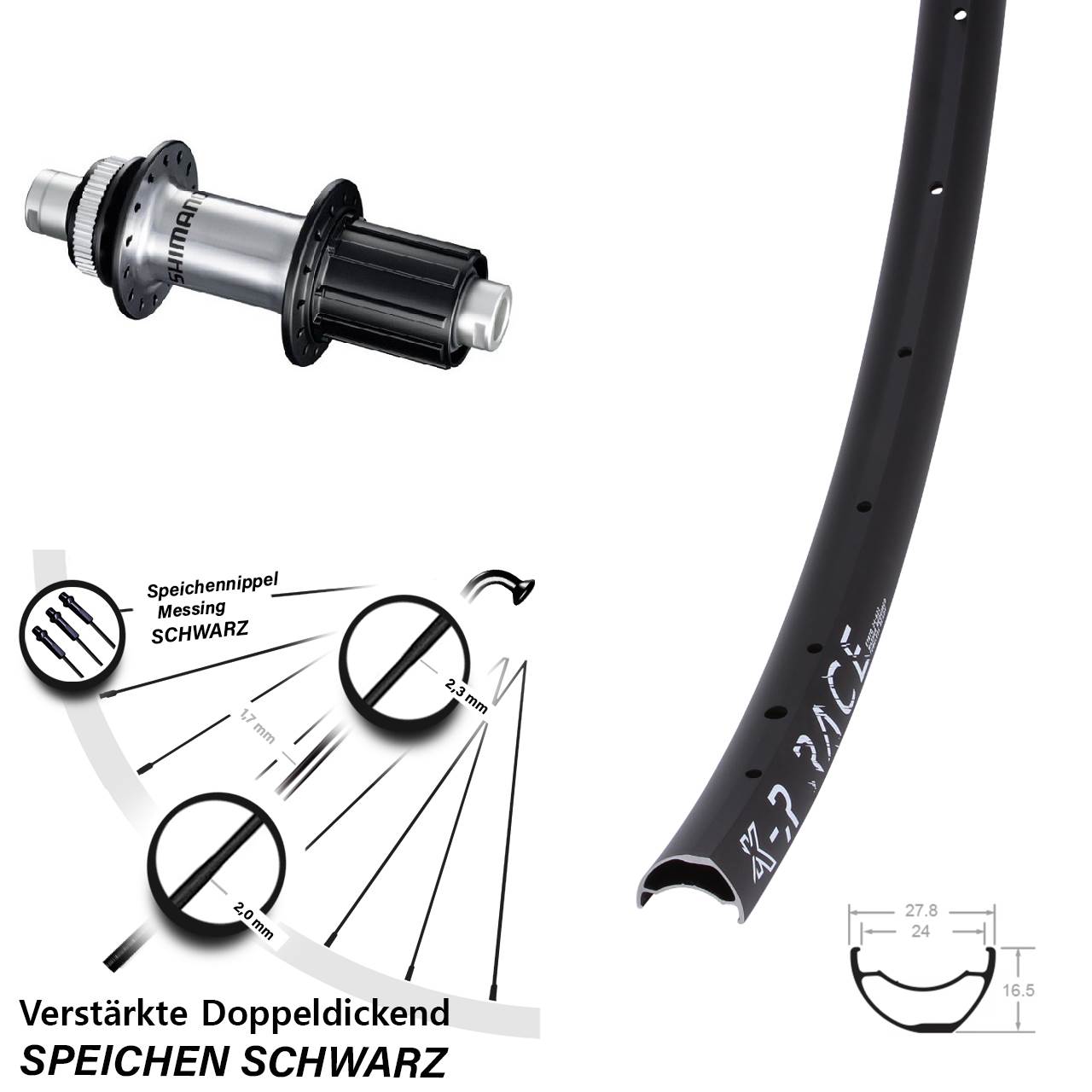 Centerlock Hinterrad 29 Zoll KX-R Race Shimano GRX 8-12 fach 12x142