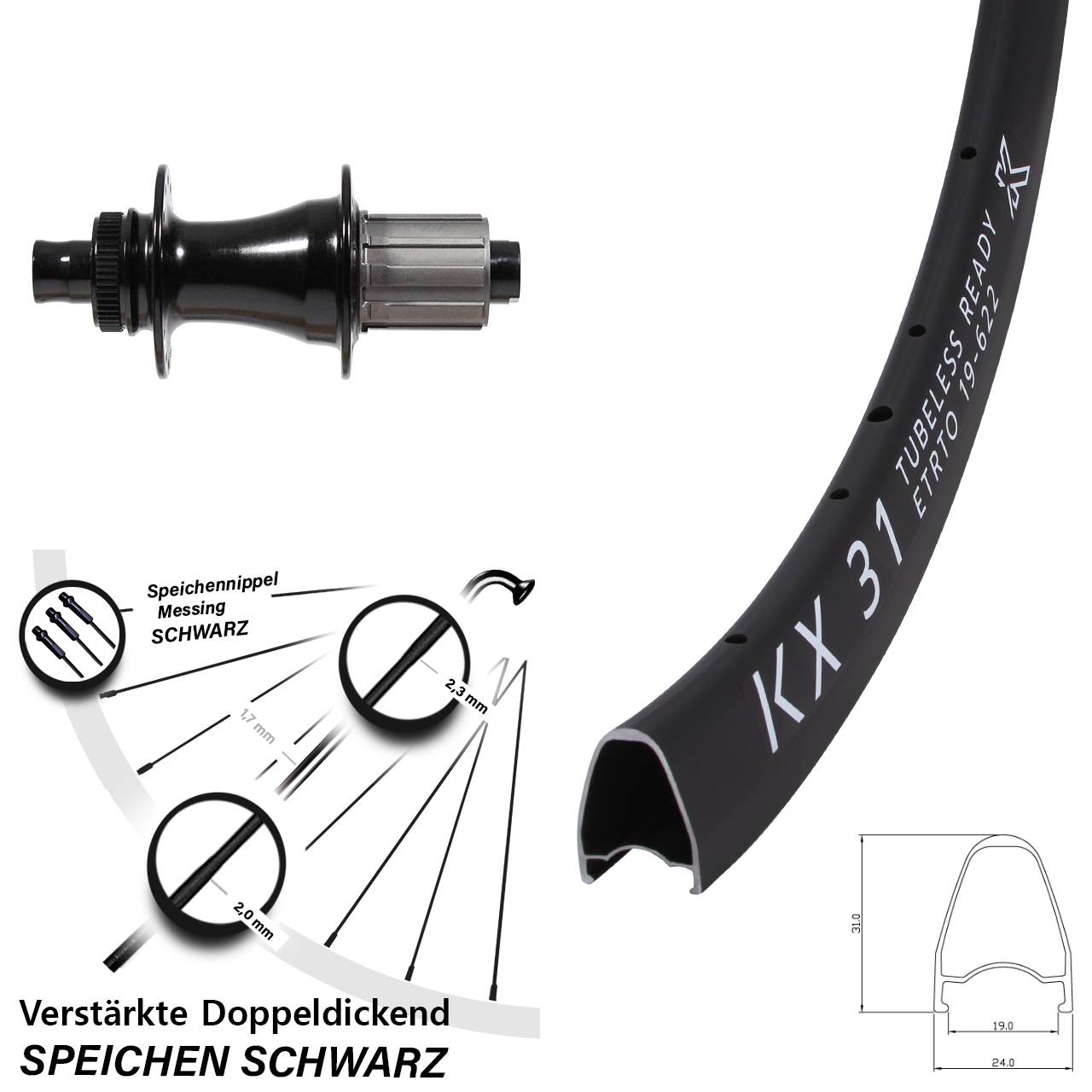 KX31 Formula CL-142S 28 Zoll Hinterrad Centerlock 12x142 8-11 fach