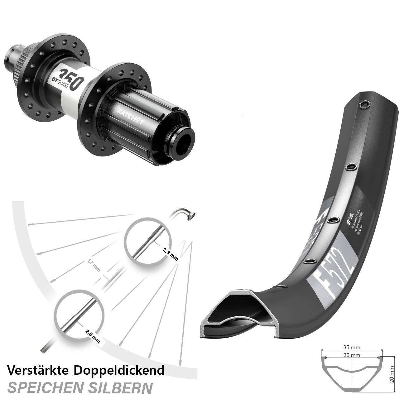 Centerlock Hinterrad 29 Zoll DT Swiss F 572-350 8-11 fach 12x142
