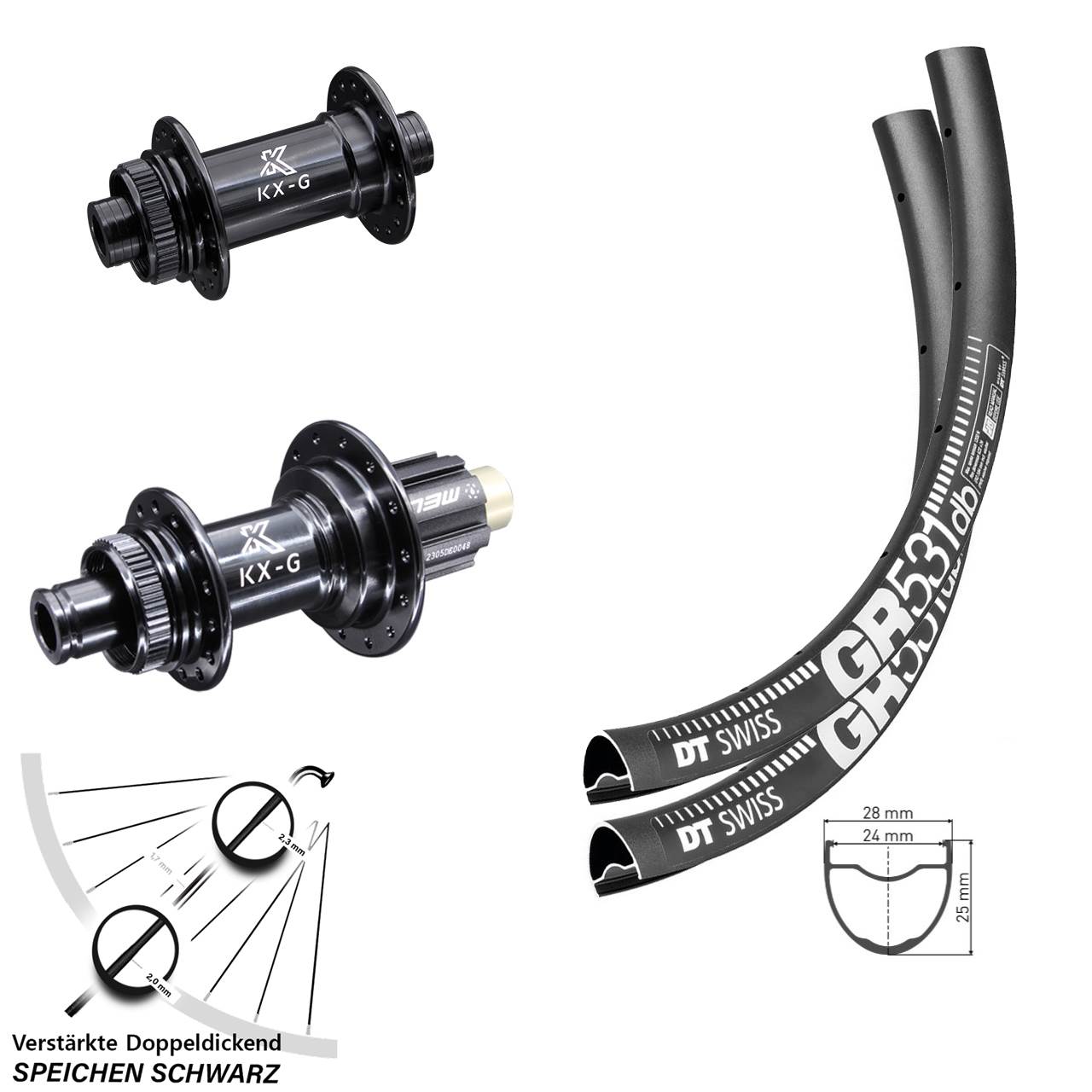 Centerlock Laufradsatz 29 Zoll DT Swiss GR531 KX-G Campagnolo N3W 15x100 12x142