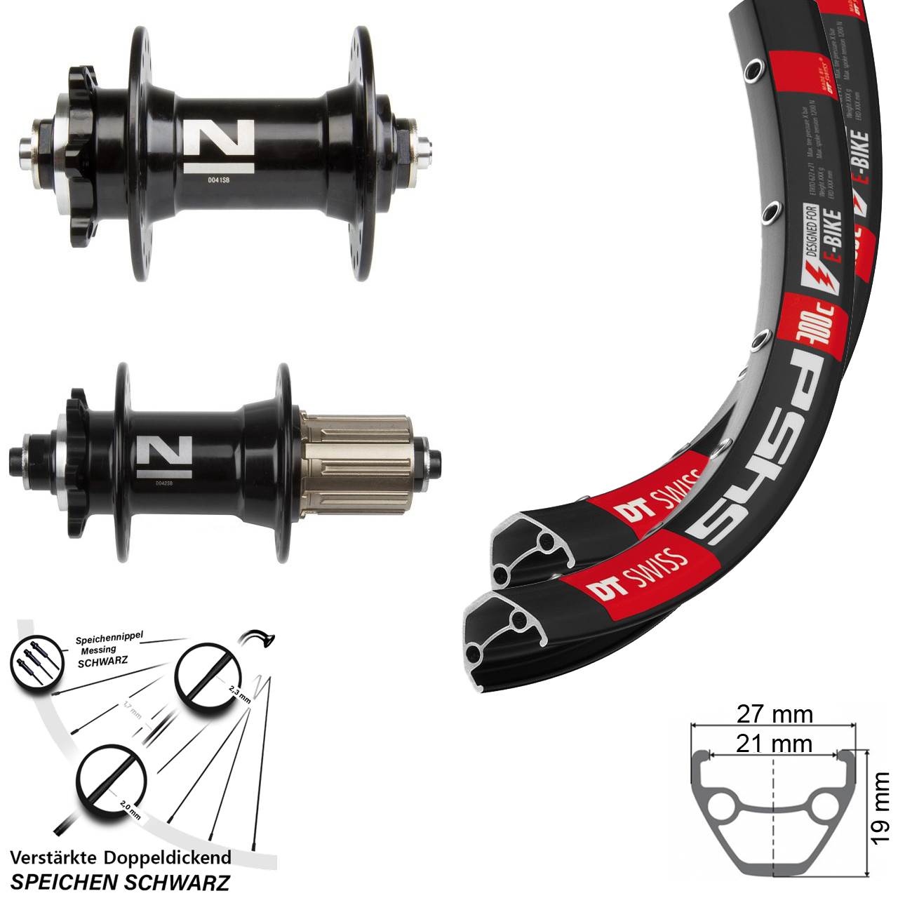 Laufradsatz 26 Zoll DT Swiss 545d Novatec D041-D042 Disc 6-Loch 8-11 fach QR