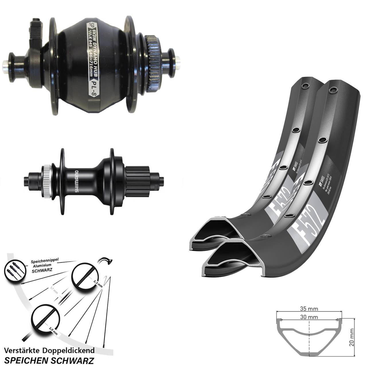 Centerlock Laufradsatz 29 Zoll DT Swiss F 572 Shimano MT500 Shutter PL-8 Micro Spline QR