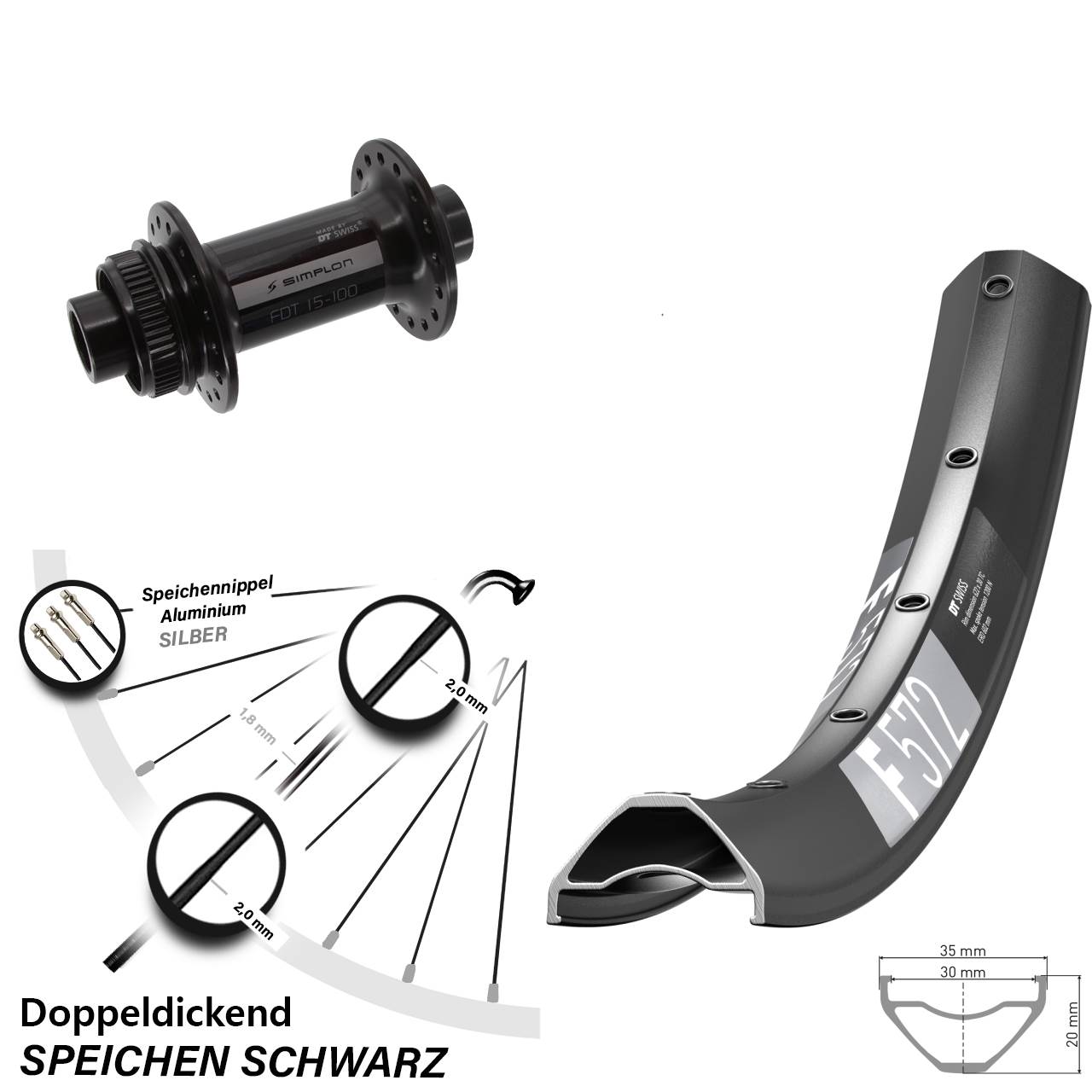 Centerlock Vorderrad 27,5 Zoll DT Swiss F572-370 15x100