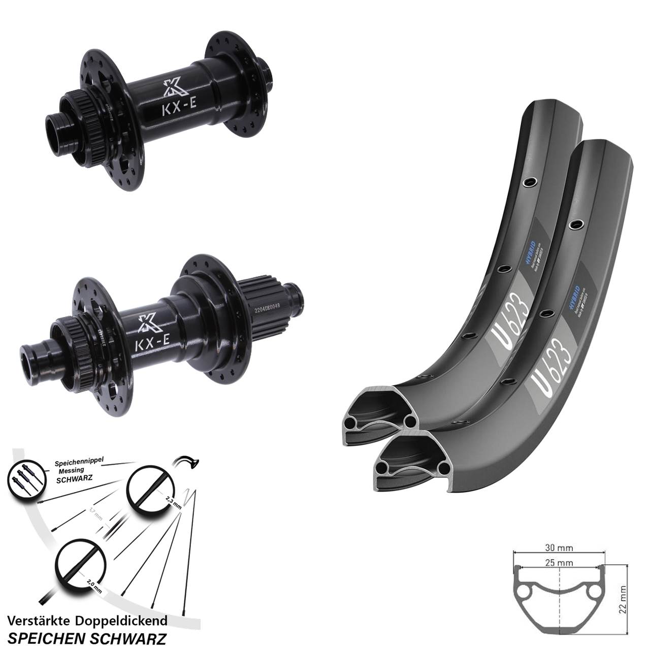 Laufradsatz 15x110 12x148 29 Zoll DT Swiss U623 KX-E Heavy Duty Shimano Micro Spline