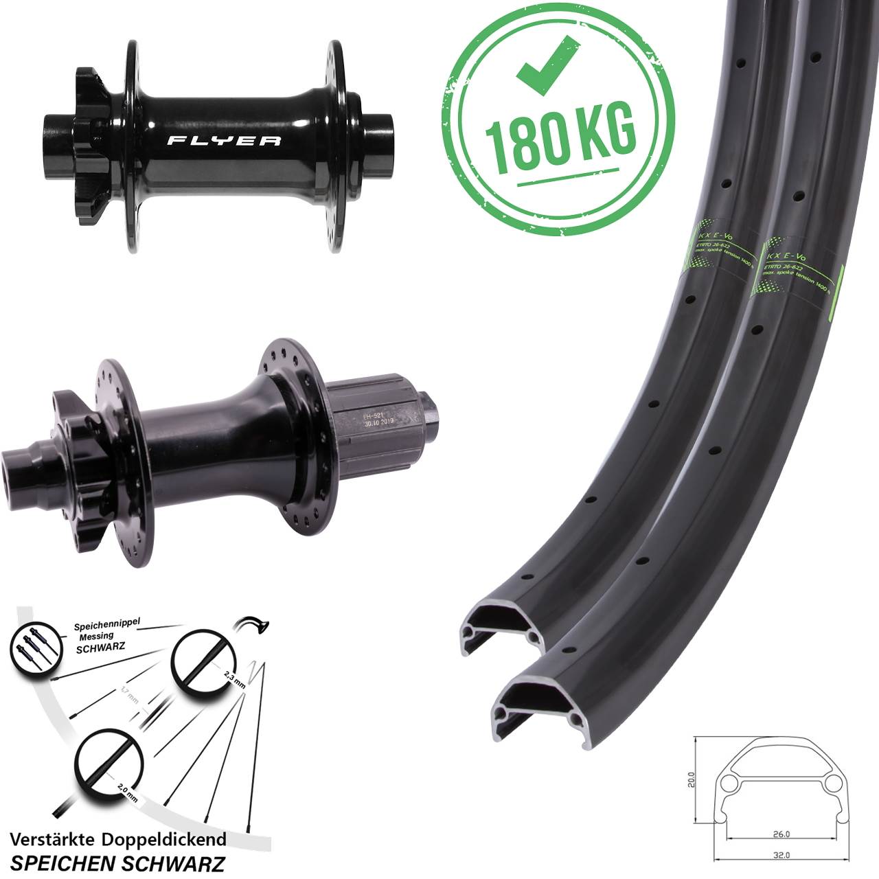 KX Evo Formula DC711 ECT-148S 20 Zoll Laufradsatz 6-Loch 15x110 12x148 8-11 fach HG