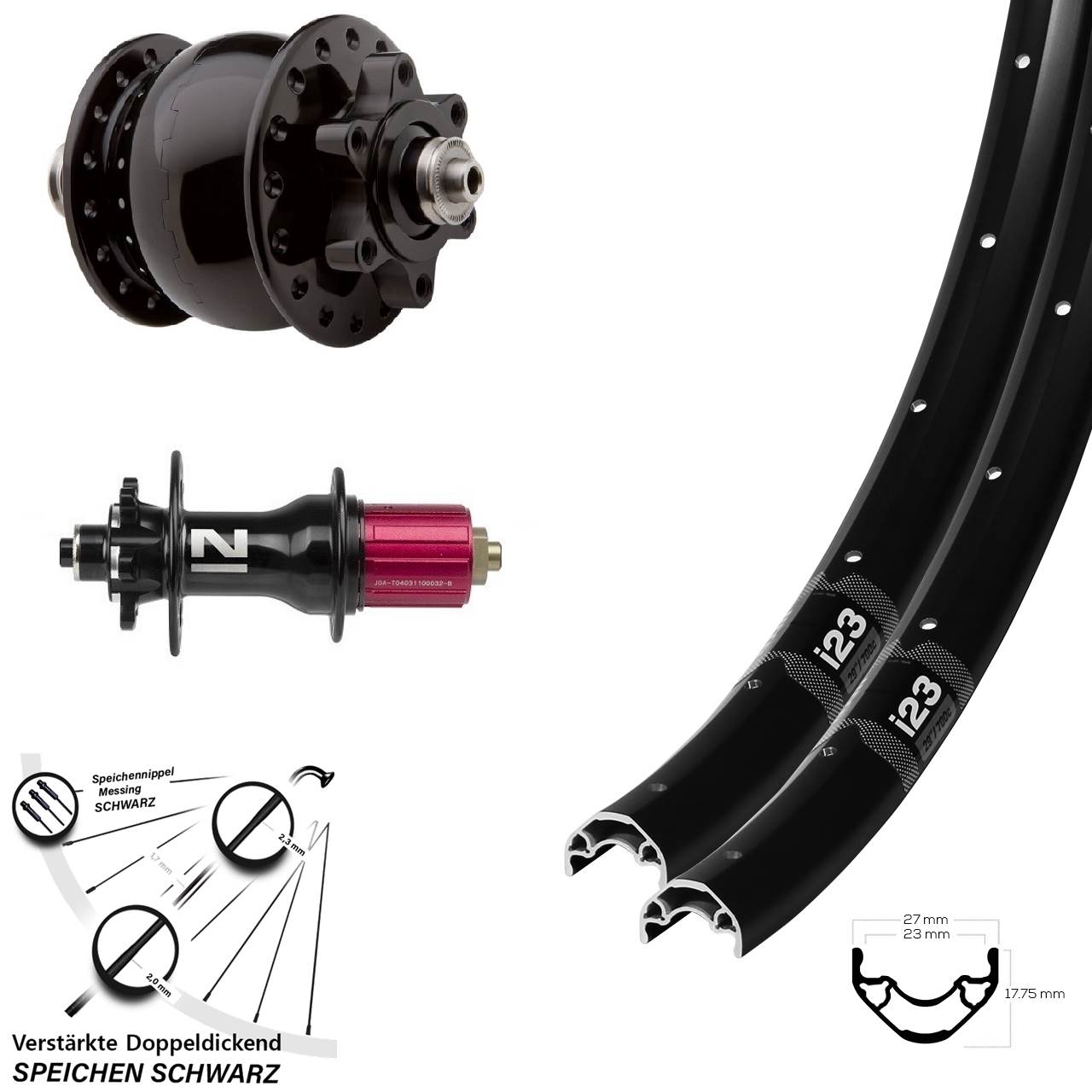 WTB i23 Novatec D792 SON 28 29 Zoll Disc Laufradsatz für Schnellspanner 8-12 fach HG
