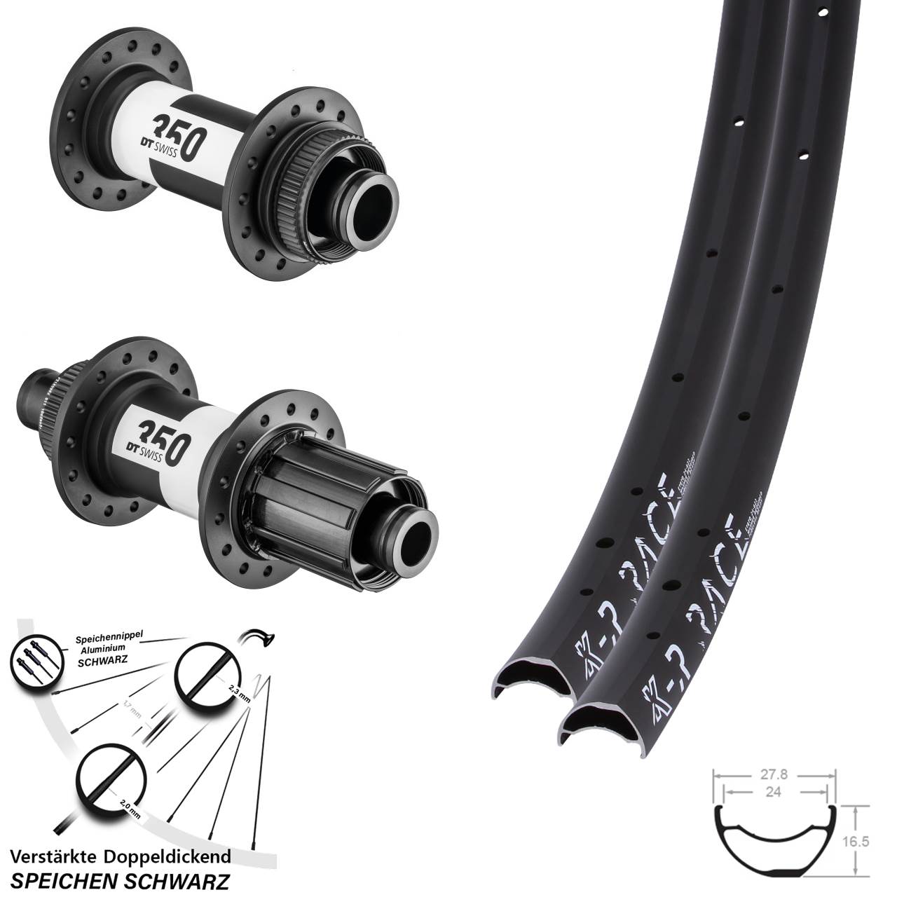 29 Zoll KX-R Race DT Swiss 350 HG Centerlock Laufradsatz 15x110/12x148