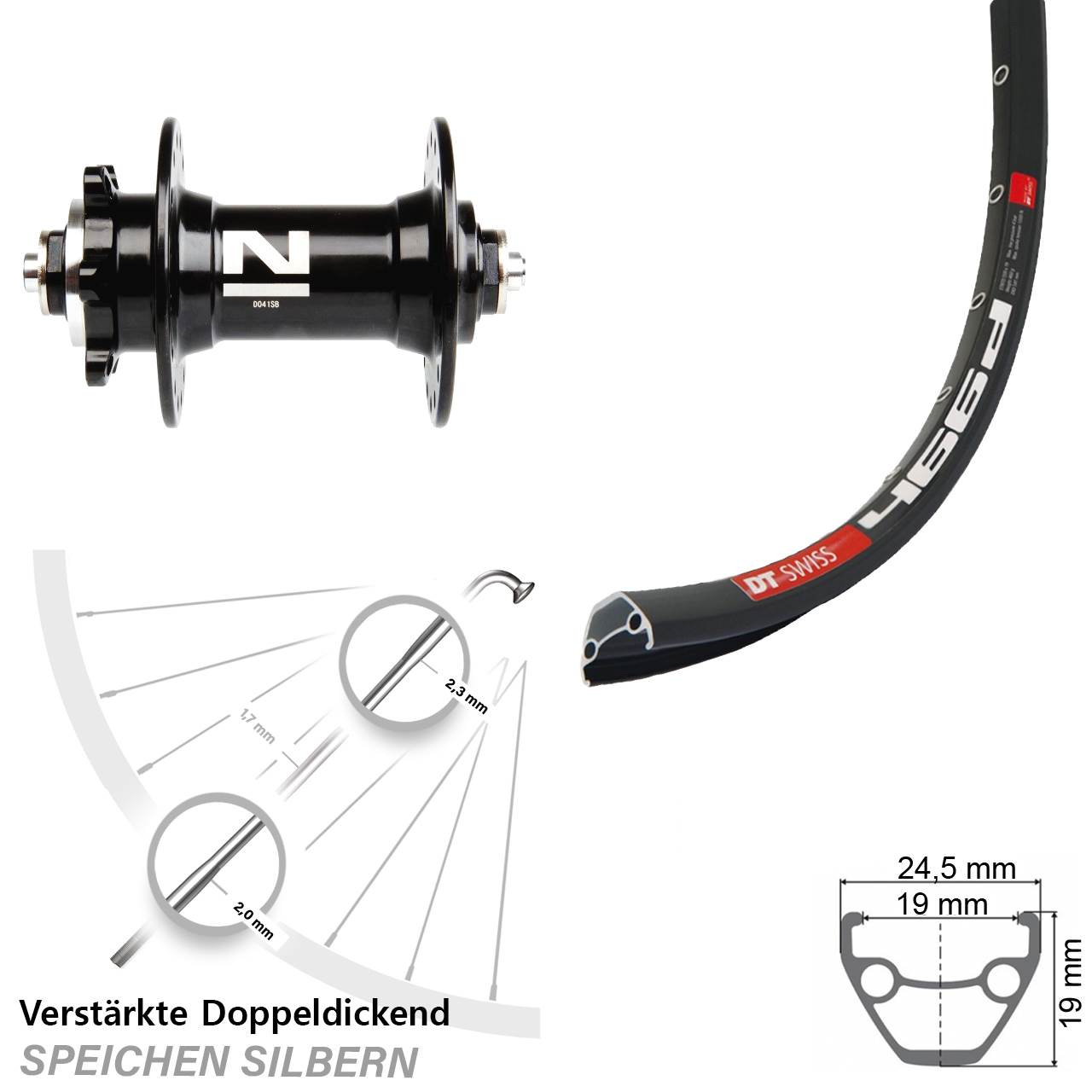 DT Swiss 466d Novatec D041 28 Zoll Disc Vorderrad für Schnellspanner