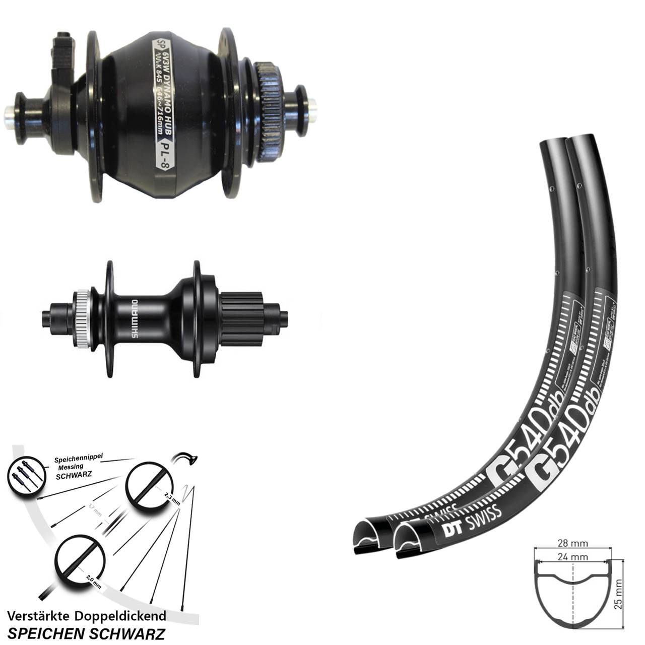Disc Laufradsatz QR 28-29 Zoll DT Swiss G540 Shimano MT500 Shutter PL-8 Micro Spline
