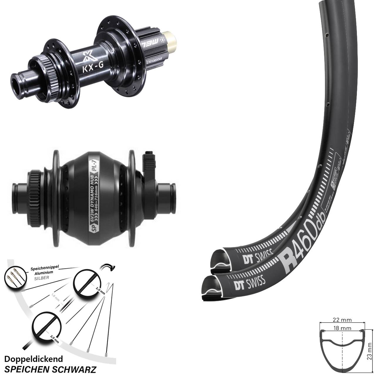 Laufradsatz Disc 12x100/142 28 Zoll DT Swiss R 460 Disc KX-G Steckachse SP PL-7 Campa N3W