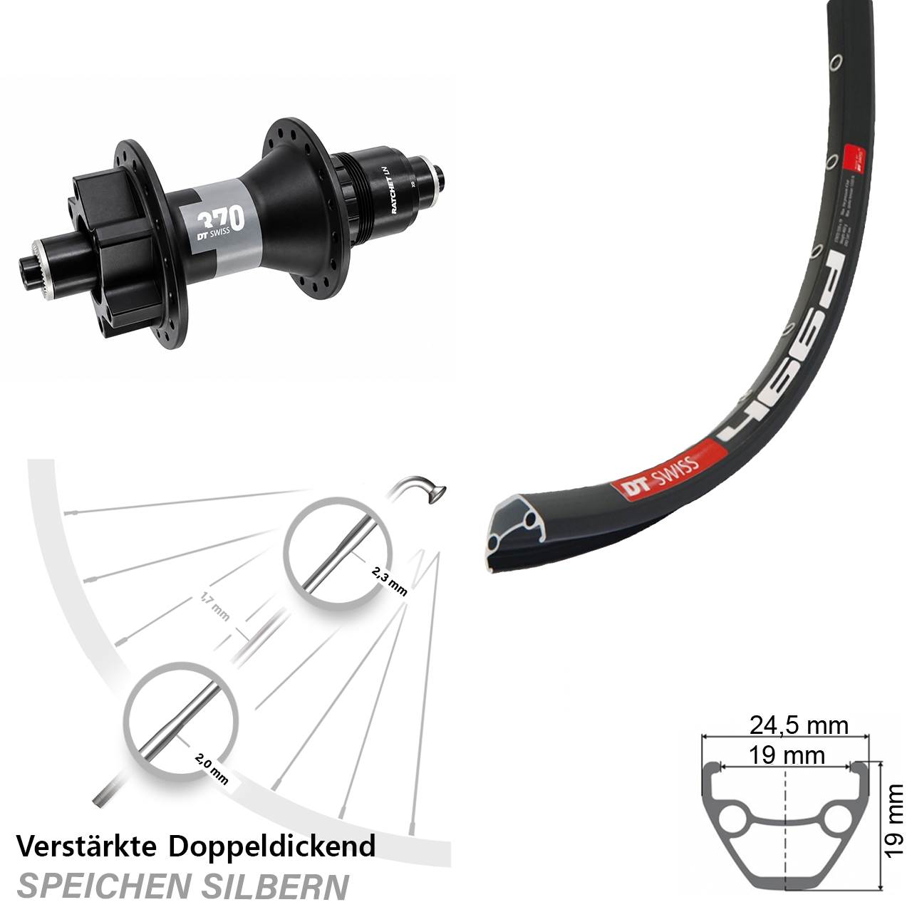 Disc Hinterrad QR 29 Zoll DT Swiss 466d-370 XD