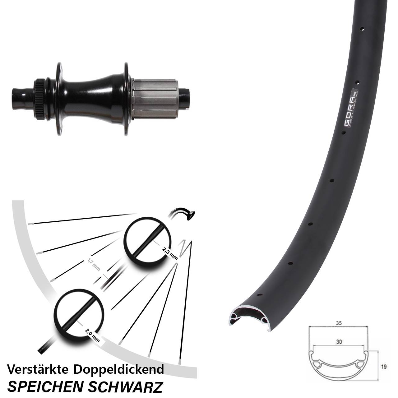 Centerlock Hinterrad 650B Gora 30 Formula 8-11 fach 12x148