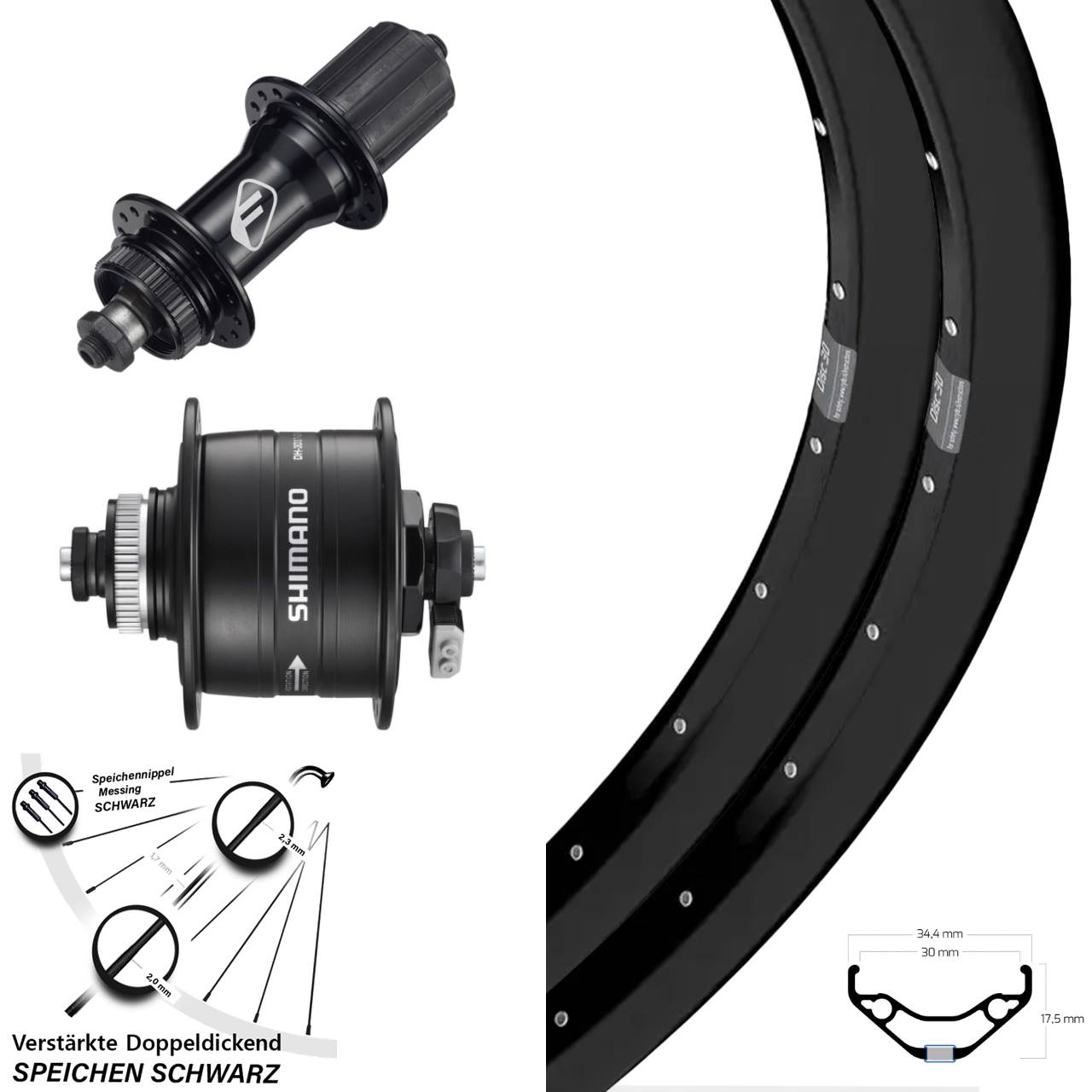 Laufradsatz Disc QR 29 Zoll Ryde Disc 30 Formula CL-52 Shimano DH-3D37 8-11 fach