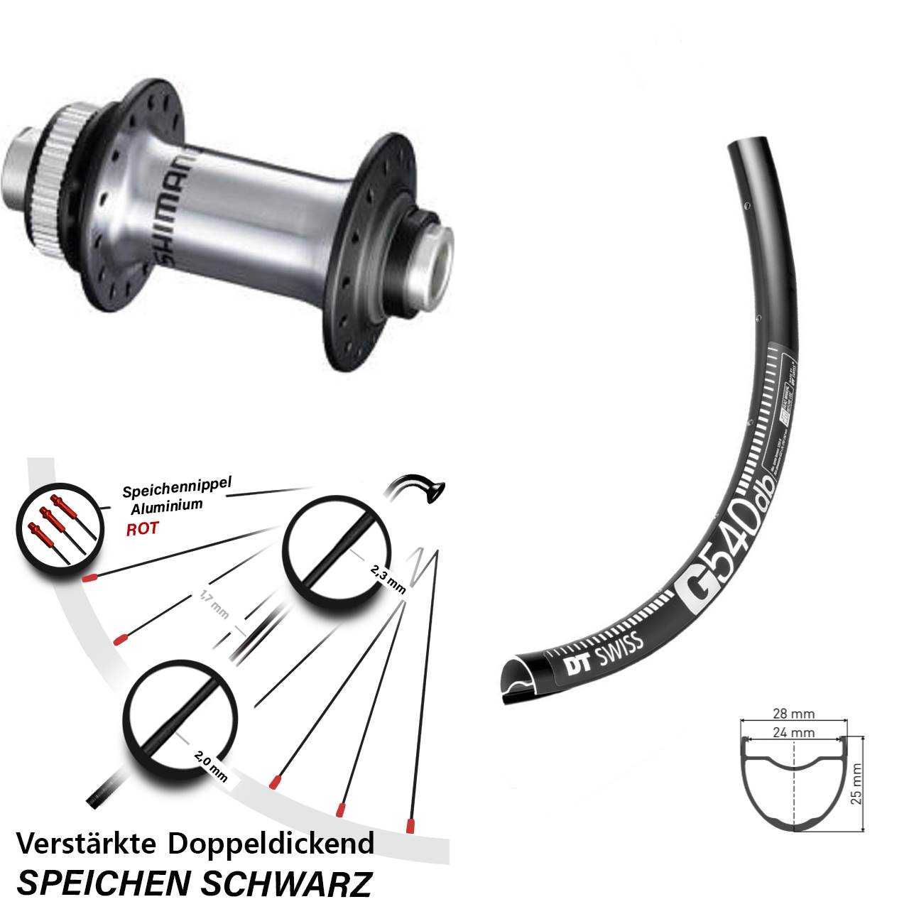 Disc Laufrad 12x100 650B DT Swiss G540 Shimano RS770