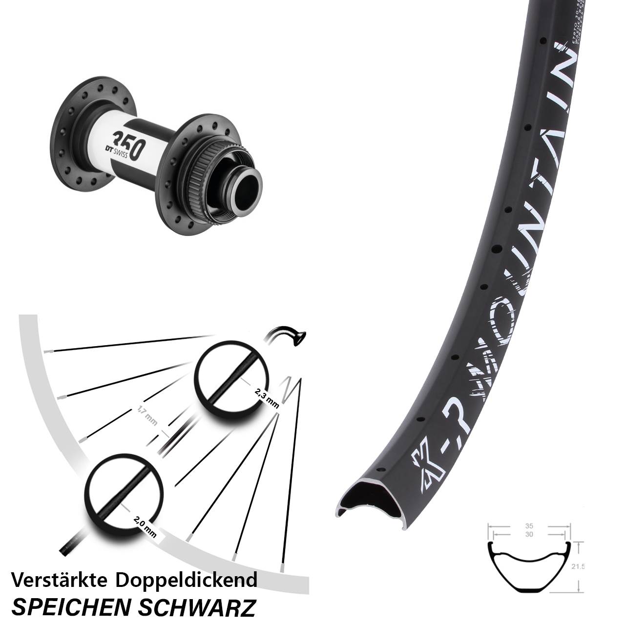 Disc Laufrad 29 Zoll KX-R Mountain DT Swiss 350 15x100