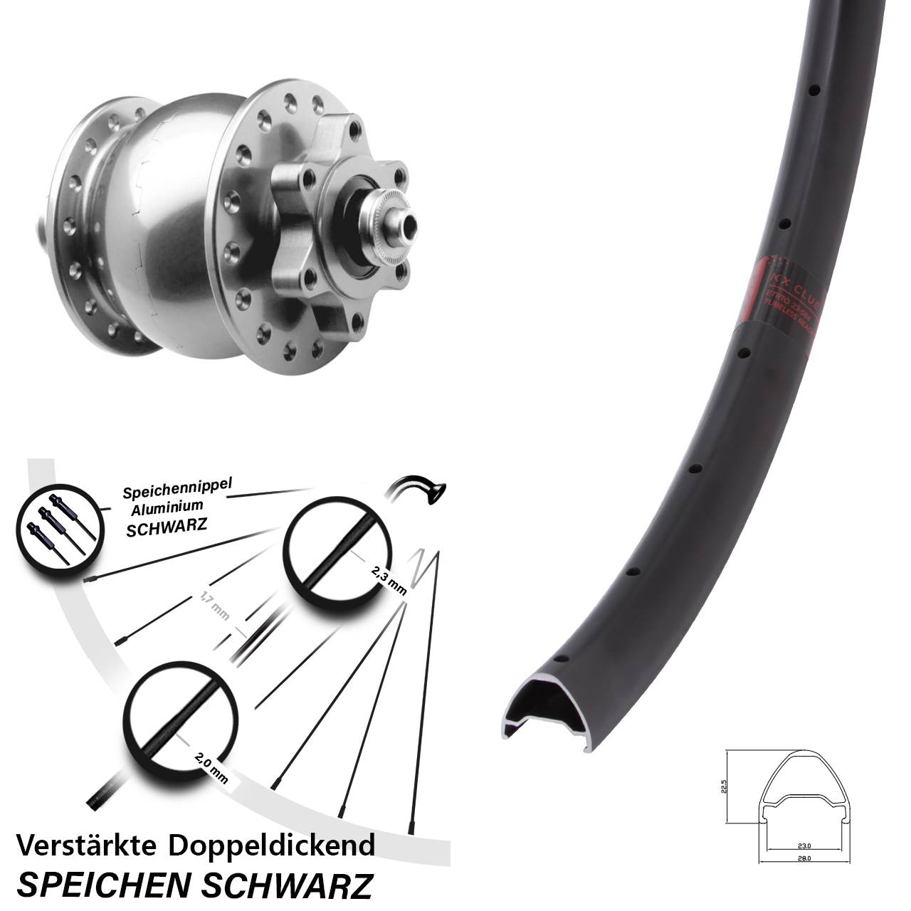 29 Zoll KX Clue SON 28 Disc Nabendynamolaufrad für Schnellspanner