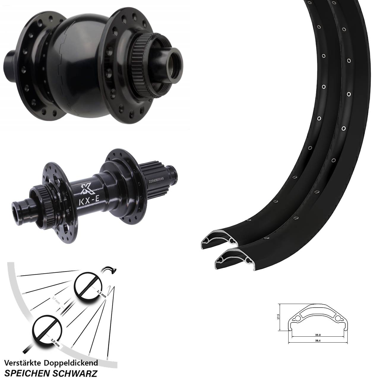 Disc Laufradsatz 29 Zoll Ryde Disc 35 KX-E SON 28 Micro Spline 15x110 12x148