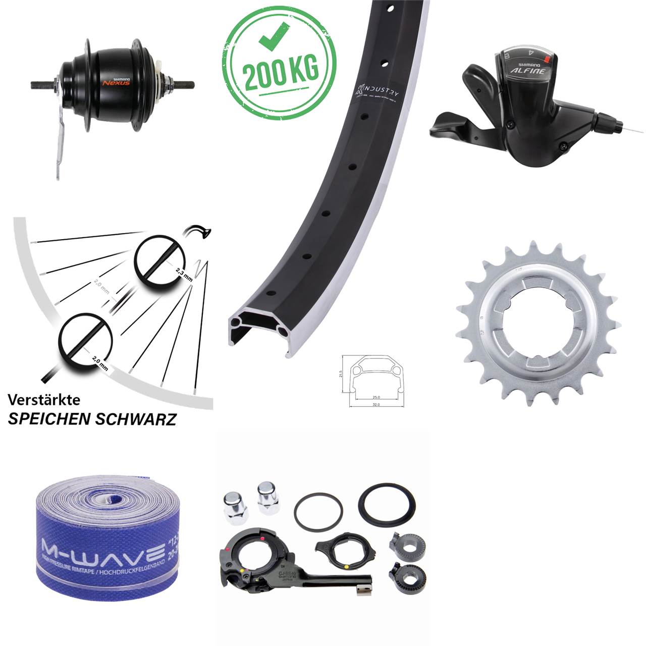 Hinterrad 26 Zoll KX Industry Shimano Nexus 8 Gang Nabenschaltung