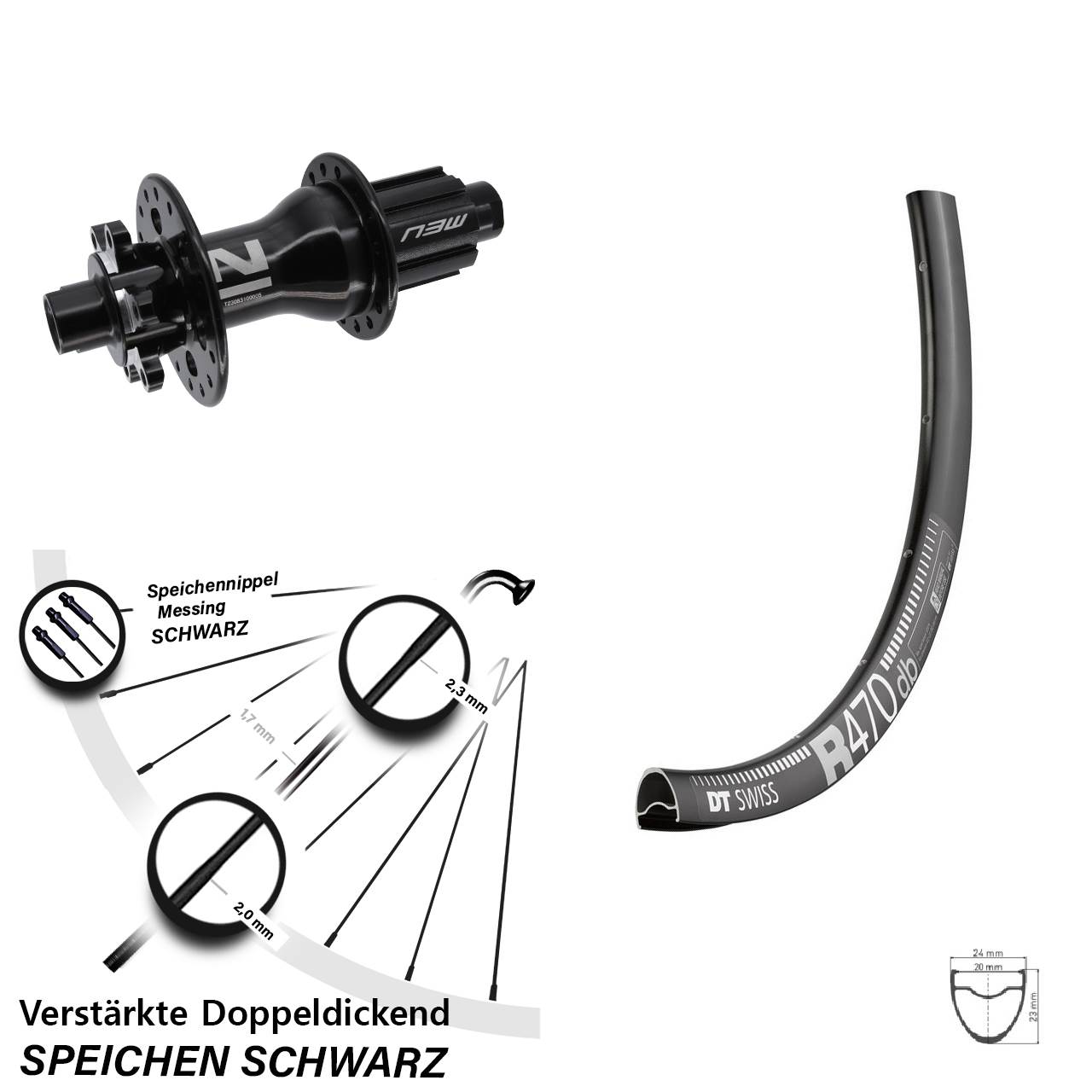 6-Loch Hinterrad 12x142 28 Zoll DT Swiss R 470 Novatec Superlight Campagnolo N3W
