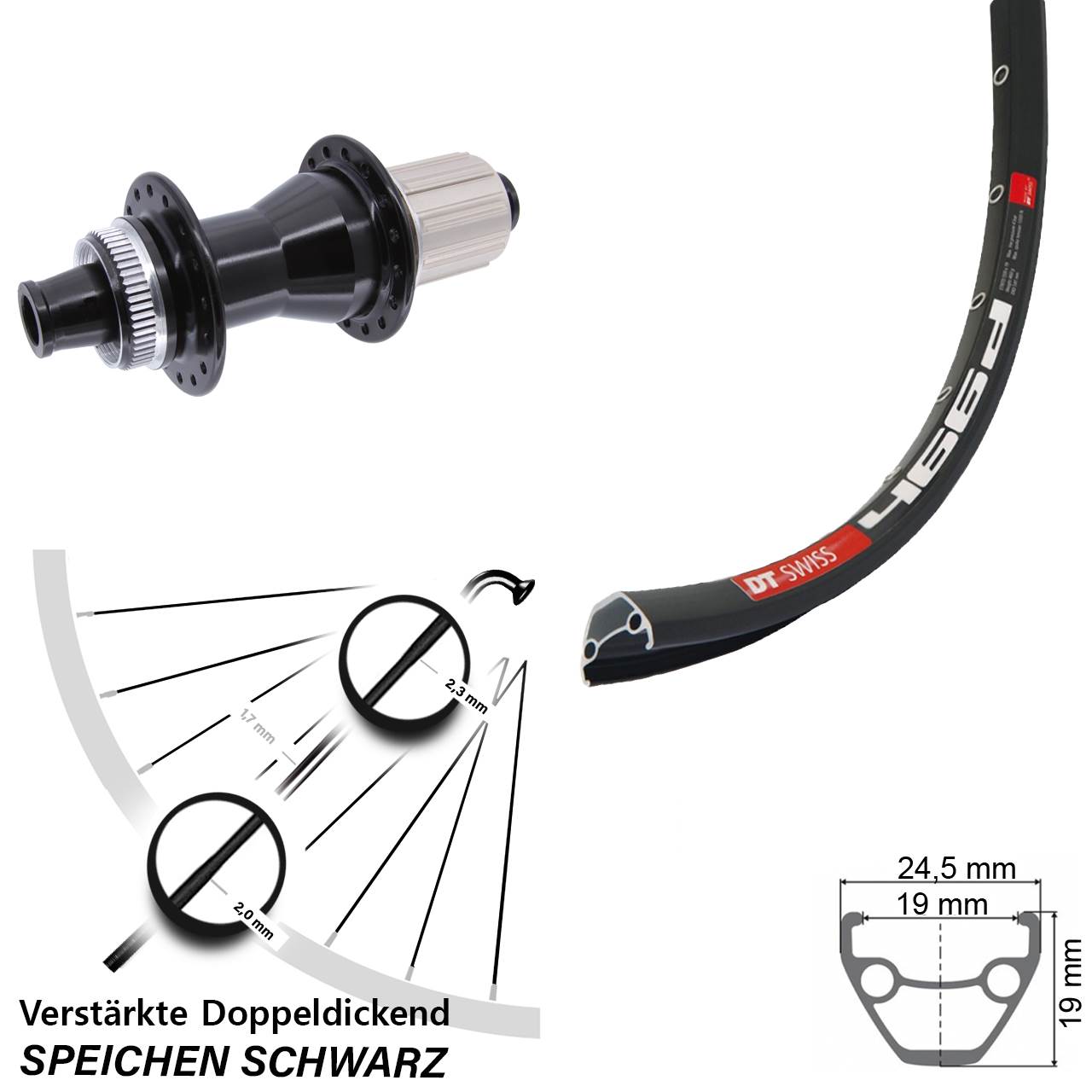 28 Zoll DT Swiss 466d Novatec CL142 Disc Laufrad 12x142 8-12 fach HG