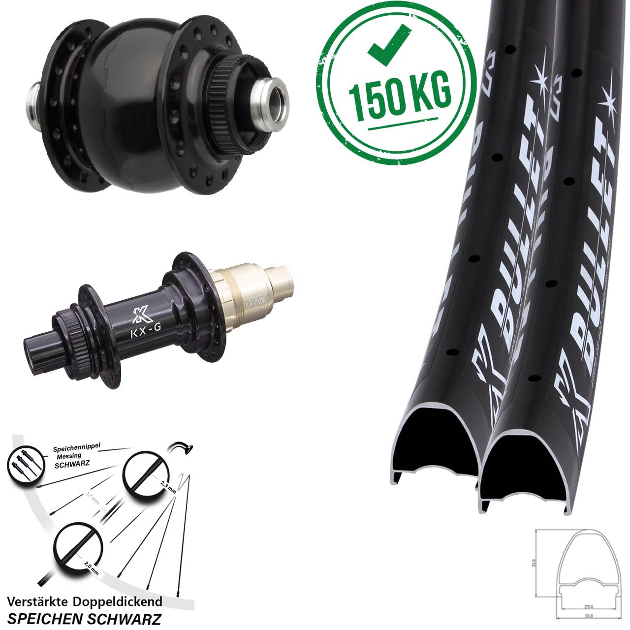 Centerlock Laufradsatz 12x100/142 29 Zoll KX-G Bullet OS SONdelux XDR