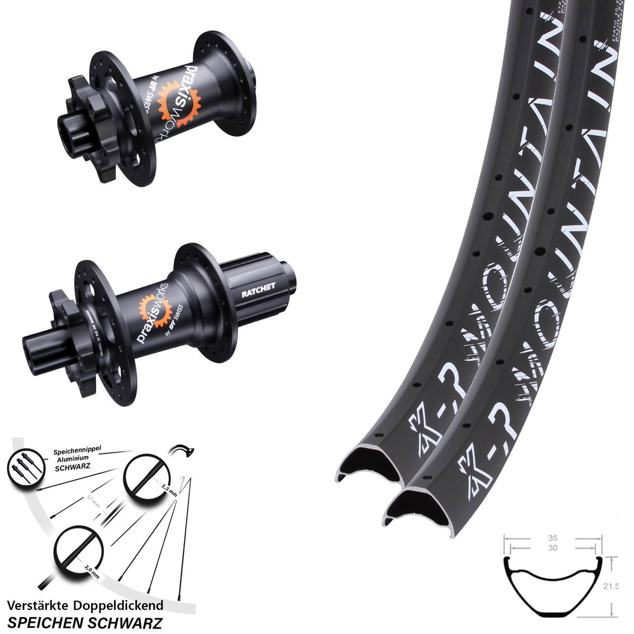 Disc Laufradsatz 29 Zoll KX-R Mountain-350 DT Swiss 350 SL 8-11 fach HG 12x100/142