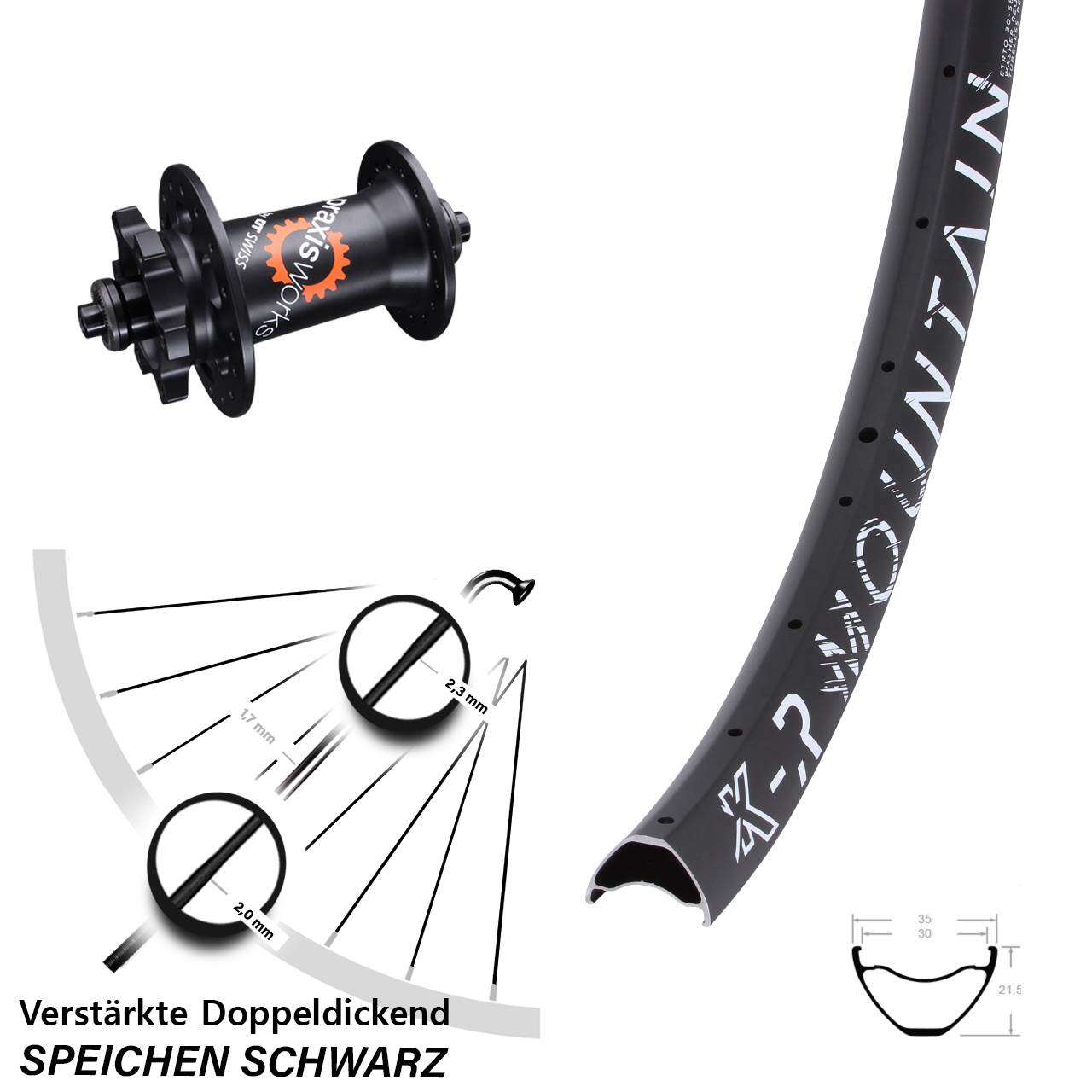 Disc Vorderrad QR 29 Zoll KX-R Mountain DT Swiss 350
