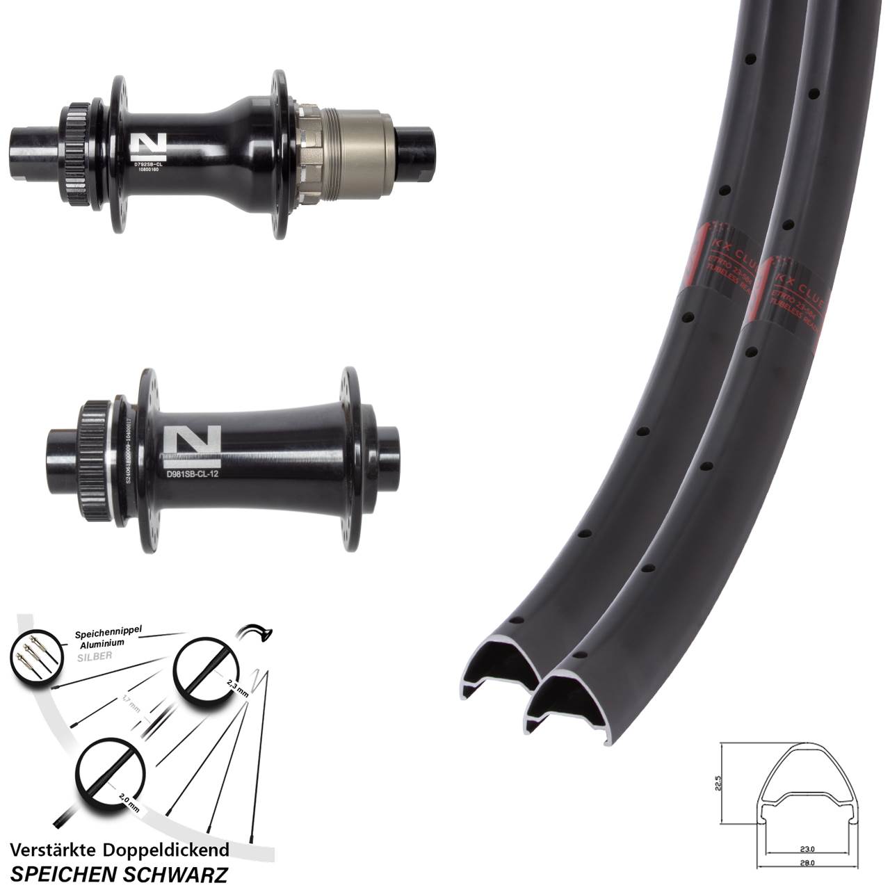Centerlock Laufradsatz 12x100/142 650B KX Clue Novatec D792SB D981 SRAM XDR